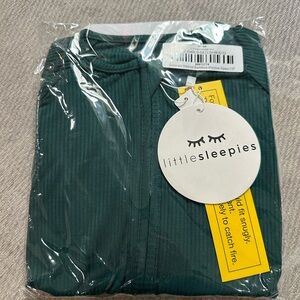 Little Sleepies LS Zippy PJ in Emerald Ribbed, size 3T - NIB